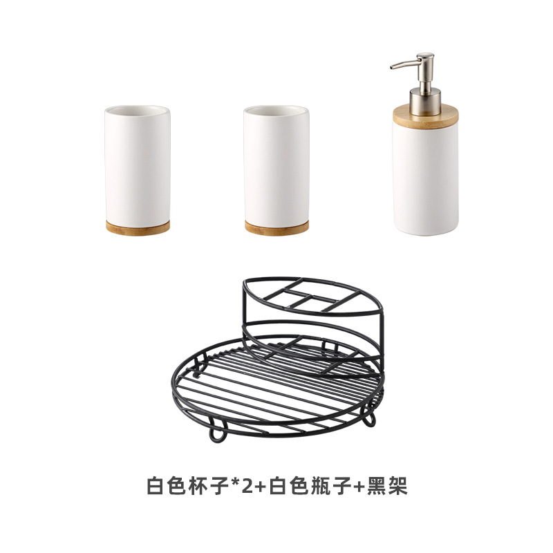 Nórdico hogar simple ins cerámica pareja cepillado taza de lavado traje almacenamiento rack suministros Baño