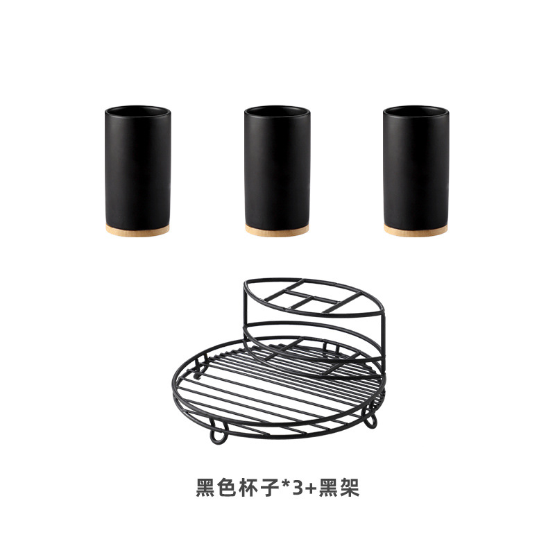 Nórdico hogar simple ins cerámica pareja cepillado taza de lavado traje almacenamiento rack suministros Baño