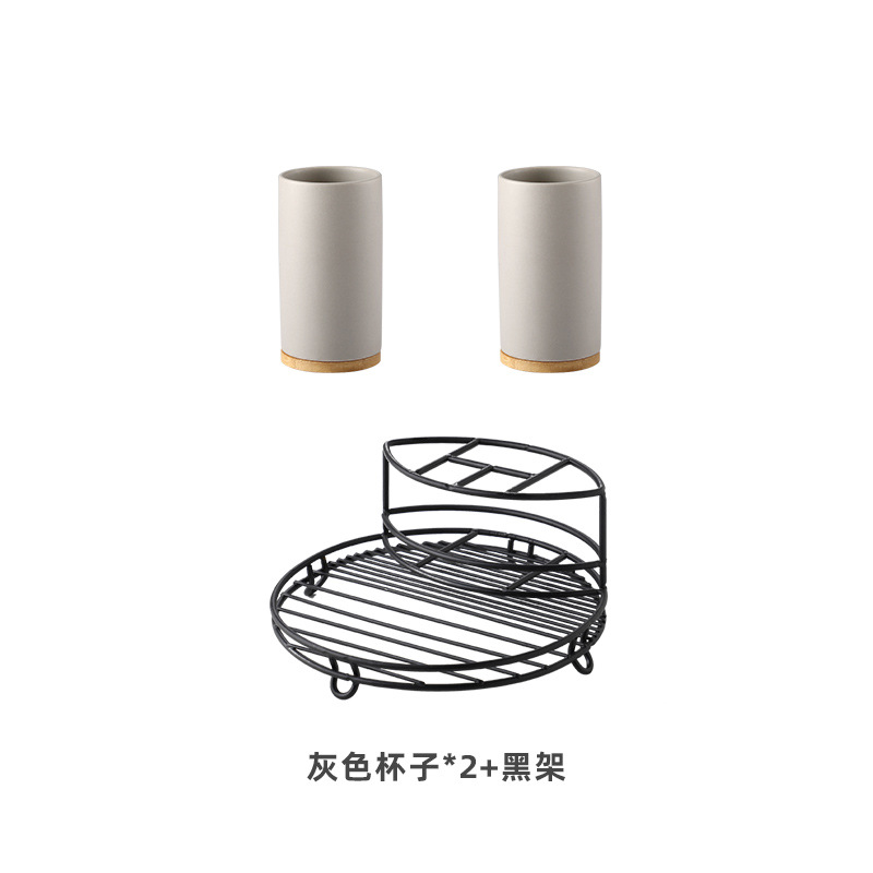 Nórdico hogar simple ins cerámica pareja cepillado taza de lavado traje almacenamiento rack suministros Baño