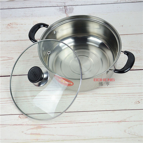 Stainless steel milk pot, soup pot, double-ear pot wholesale, induction cooker small soup pot, promotional gift for bank insurance activities