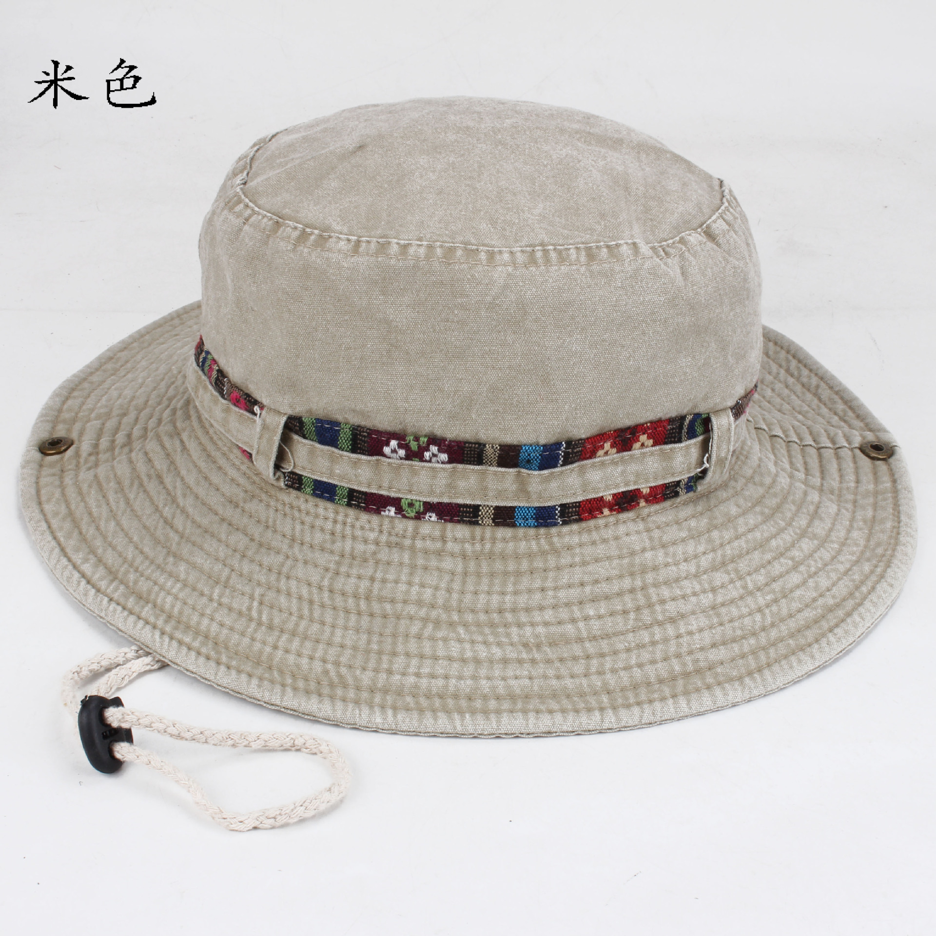 Primavera y verano de los hombres de ala grande sombrero de pescador color sólido casual algodón sombrero de viaje sombrero de Montañismo al aire libre sombrero para el sol de los hombres