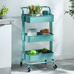 19mm Diameter Small Cart Shelf Kitchen Floor Bedroom Living Room with Wheels Portable Baby Supplies Storage Cart