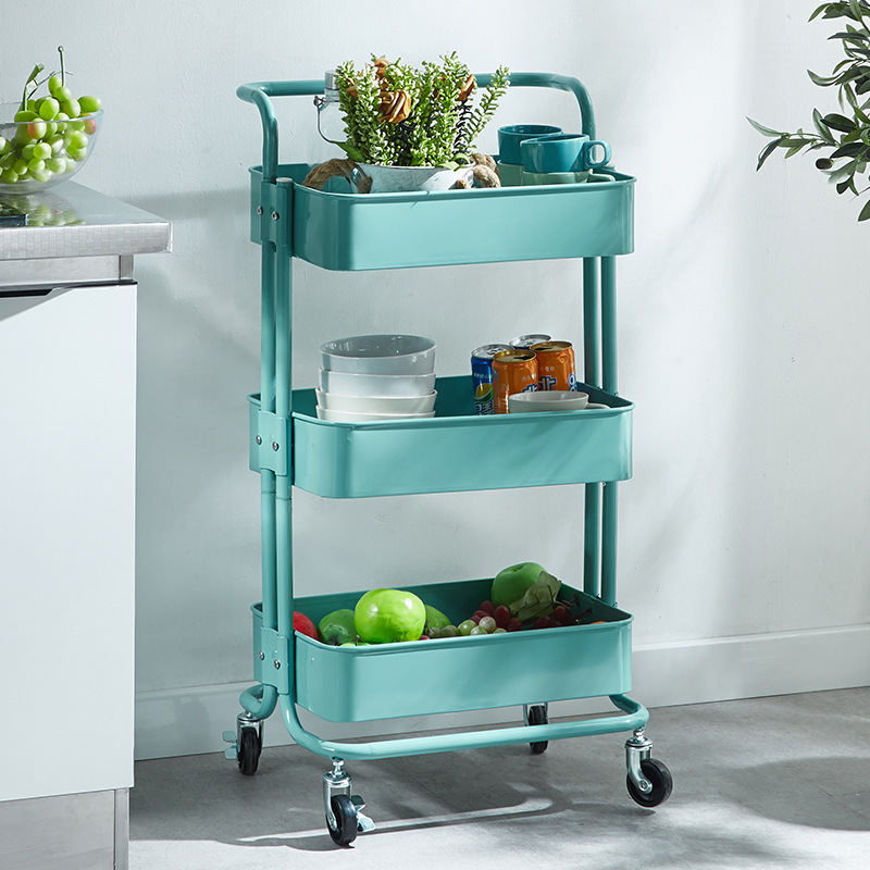 Large customer exclusive 19mm22mm pipe diameter small cart rack kitchen floor pulley movable storage cart Large customer exclusive 19mm22mm pipe diameter small cart rack kitchen floor pulley movable storage cart
