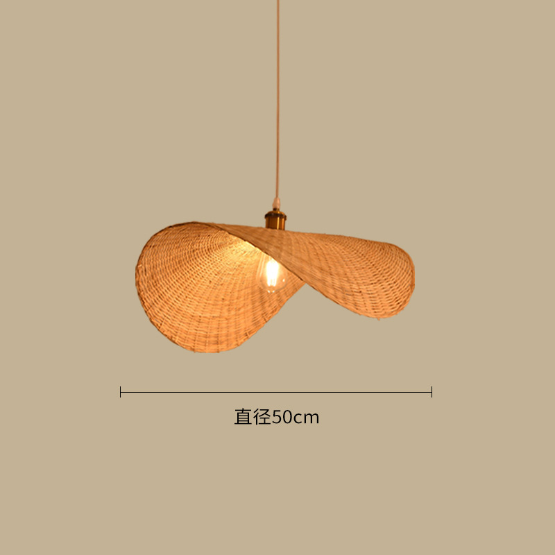 Nuevo estilo chino de bambú tejido de bambú araña creativa estilo japonés restaurante B & B lámpara Hotel Casa de Té olla caliente tienda lámpara de ratán