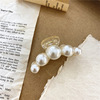 Cute hairgrip from pearl, crab pin, shark, universal hair accessory, Chanel style, new collection