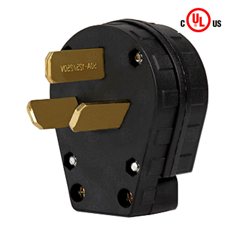 LK3351美国工业插头 NEMA 10-50P  ANGLE PLUG 50A 250V