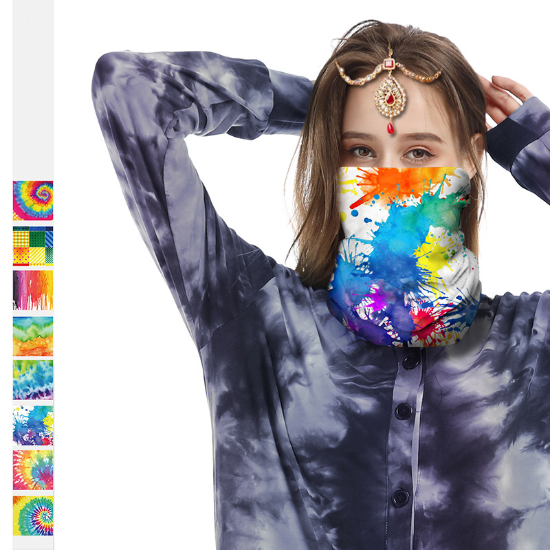 2020 Cross-border Hot Sale Tie-dye Printed Insect Mask Multifunctional Holiday Mask Magic Hood Wristband
