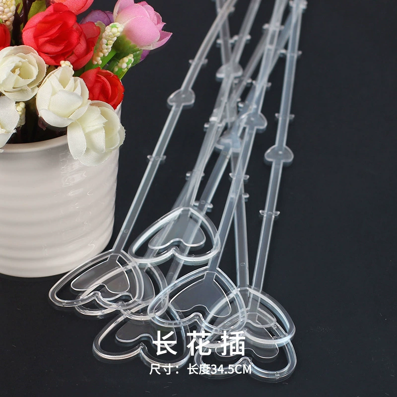 Эксклюзивные оптовые упаковочные материалы для цветочных букетов, поздравительные открытки в стиле ins, пластиковая вставка для цветов в форме сердца, держатель для карт