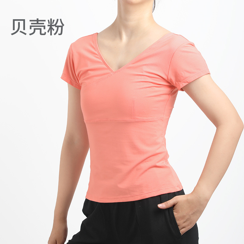 Ropa de yoga para adultos Top manga corta aeróbicos Top correr Cruz deportes fitness camiseta danza ejercicios
