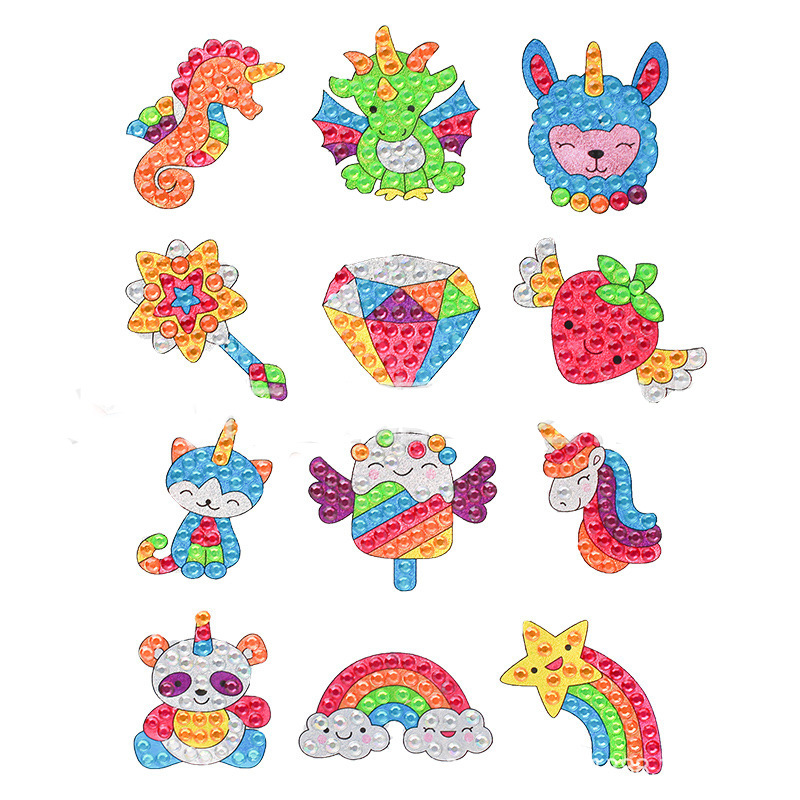 2024 nuevo estilo 5d princesa de dibujos animados pegatinas gratis pintura de diamantes artesanía para niños pegatinas decorativas de bricolaje pegatinas de refrigerador