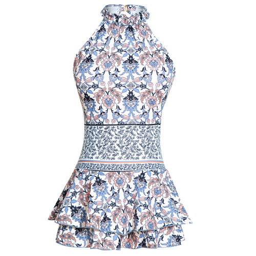 Printed one-piece swimsuit for women Korean conservative backless slim triangle sexy women's swimsuit new skirt style wetsuit