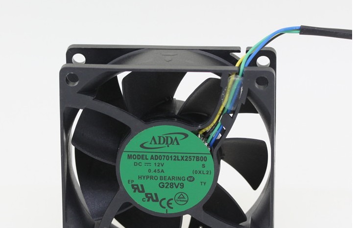 原装 ADDA AD07012LX257B00 12V 0.45A 7CM 7025 4线PWM散热风扇