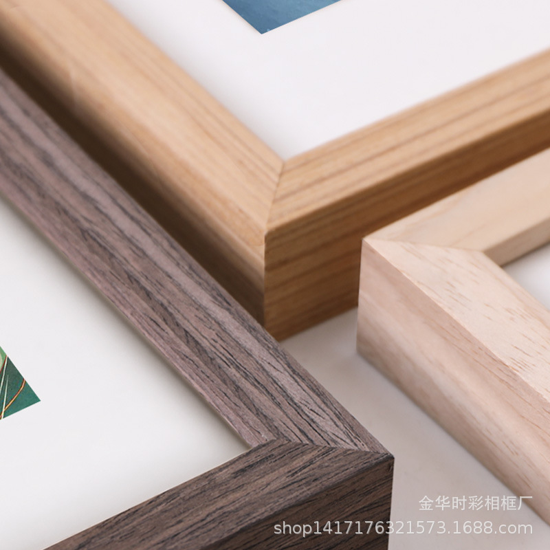 Solid Wood Photo Frame Wall Hanging Walnut Picture Frame Mounted Simple A4 4K Poster Cicture Puzzle Advertising Frame 50X75