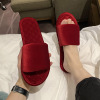 Tide, red demi-season slippers suitable for men and women with bow for bride, for bridesmaid