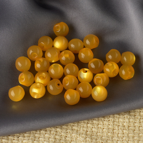 Qipao round bead buttons retro Chinese style Tangzhuang accessories pearlescent resin imitation jade with offset holes Chinese style buttoned fasteners