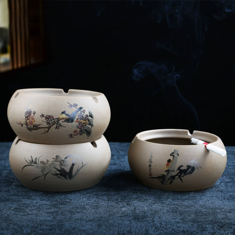 Керамогранитная пепельница Тенденция китайской творческой личности Китайский журнальный столик для гостиной Бытовая пепельница против летучей золы оптом