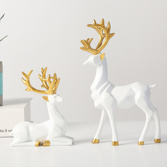 New Nordic Creative Home Decor Ornament Living Room TV Stand Lucky Deer Gift Ornament Resin Craft