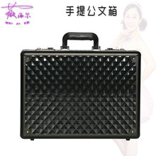 厂家定制批发手提公文箱便携黑色包简约大容量铝合金工具收纳箱包