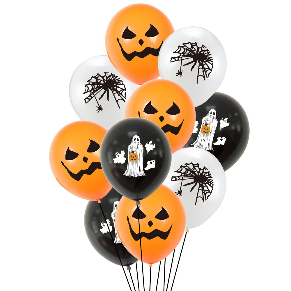 Halloween party decoration balloon set pumpkin spider ghost print latex balloon_voghion.com