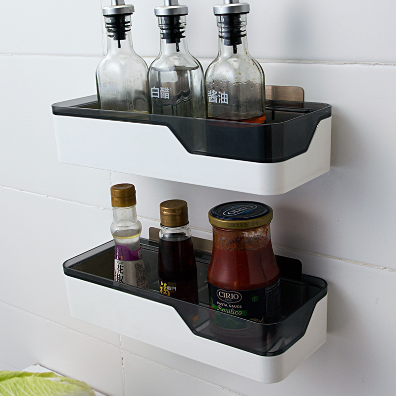 Estante de almacenamiento de baño Punch-libre montado en la pared cocina baño lavabo pared cosméticos rack de almacenamiento
