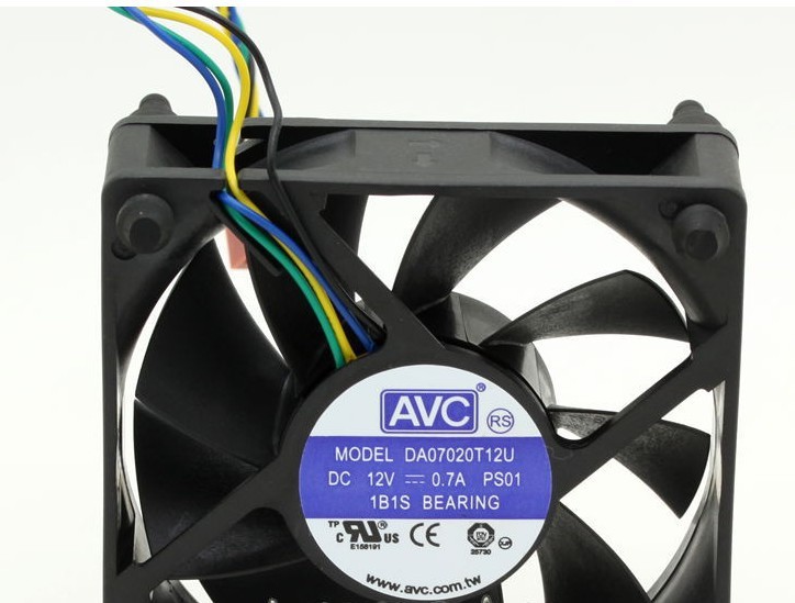 原装AVC DA07020T12U 7020 7cm 12V 0.7A 四线测速CPU散热风扇