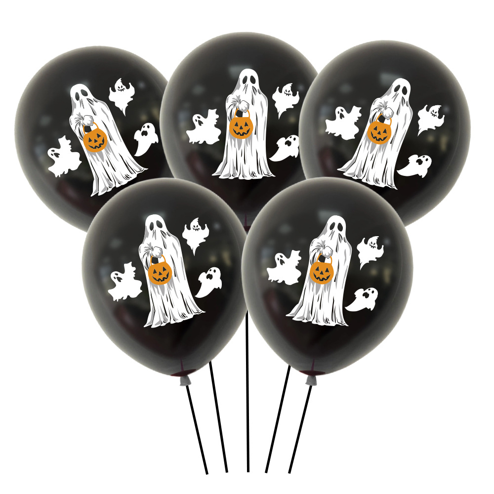Halloween party decoration balloons 12 inch ghost print latex balloons_voghion.com