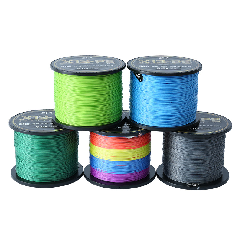 Línea de pesca Noyoi, línea de PE de 12 hebras, 500 metros, línea de pesca Dyneema de alta resistencia, línea principal ultrasuave, sublínea