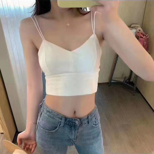  New Ice Silk Breathable Beautiful Back No-Wire Bralette V-Neck Nipple-Showing Backless Bra Fashion Versatile Base Bralette Underwear for Women