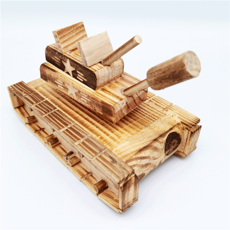 Factory direct wooden tank model wooden children's toys music box birthday gift stall wholesale