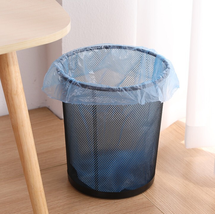 Metal Mesh Round Trash Can Wrought Iron Trash Basket Office Household Paper Basket Wrought Iron Mesh Trash Can