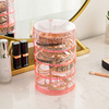 Rotating jewelry storage box desktop storage transparent plastic dustproof organic makeup box setting rack makeup rack