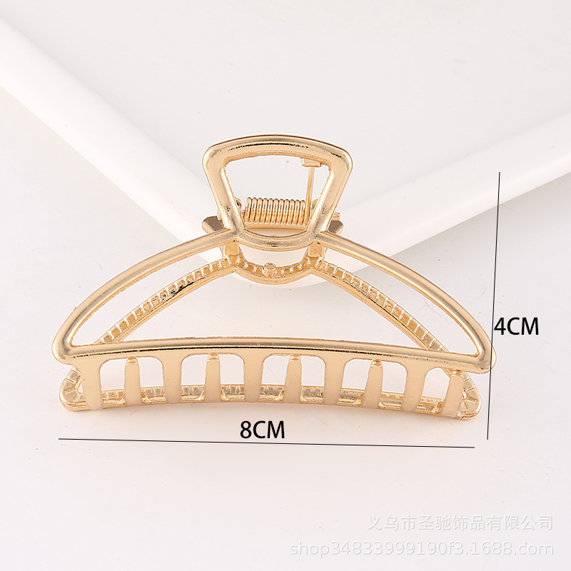 Pinza de Pelo Estilo Coreano, Accesorio para el Cabello con Revestimiento Electrolítico de Aleación, Pinza de Tiburón Grande, Simple y Moderna para Mujer