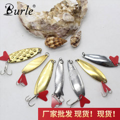 Bass fishing lures spoon-shaped shiny crown scales twisted wide willow leaf pineapple gold and silver two colors