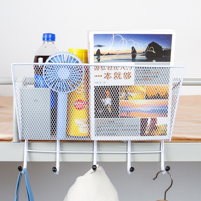 Dormitorio de estudiantes artefacto dormitorio de las niñas canasta de almacenamiento superior cama dormitorio de noche cesta colgante de noche estante de almacenamiento de hierro