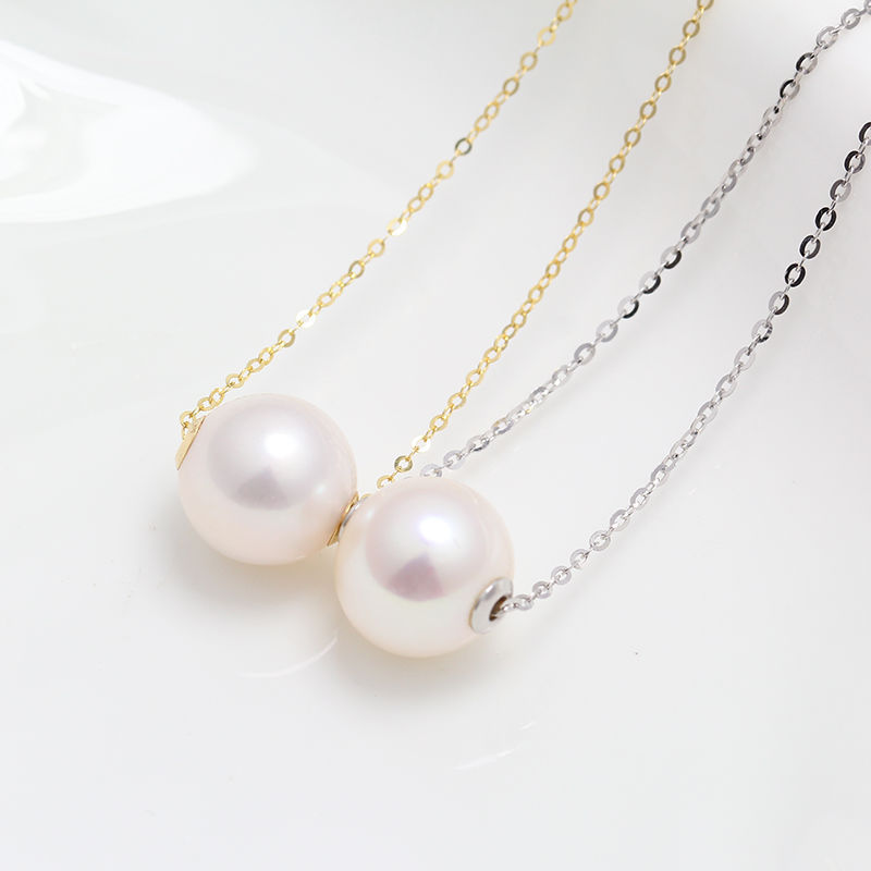 Freshwater Pearl Single Bead Pendant Girls Pearl Passepartout Neck Ornament Transfer Bead Jewelry Wholesale Natural Glossy