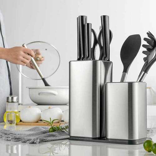 Creative stainless steel knife holder stainless steel knife holder storage rack kitchen supplies storage rack freely insert storage box