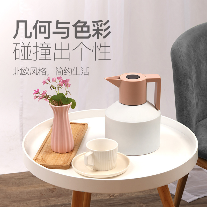 304 stainless steel double-layer thermos Danish European geometric thermos household gifts wholesale coffee pot