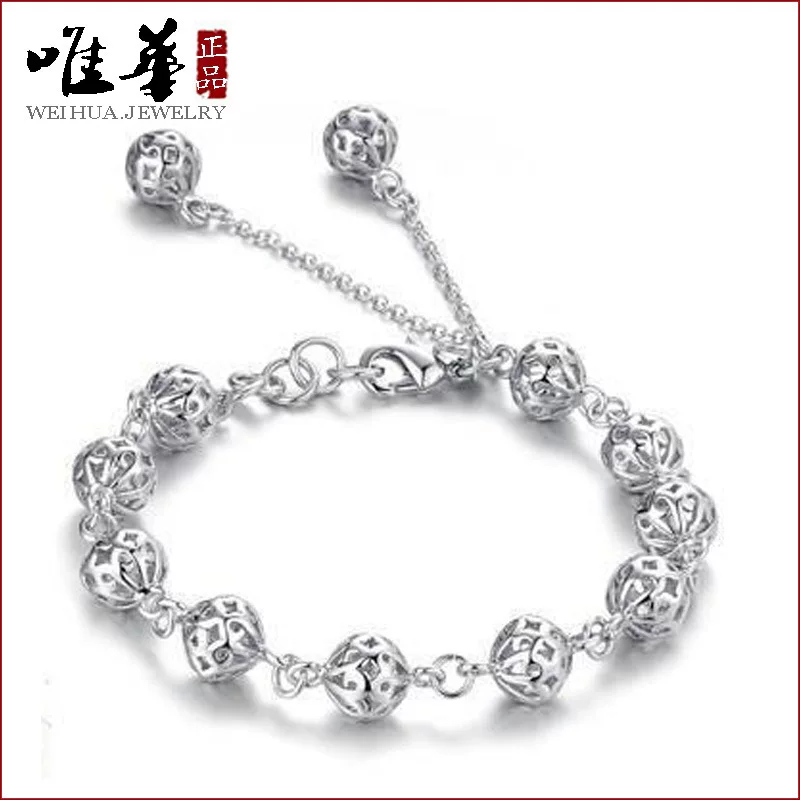 Silver Bracelet, Korean Style, Lobster Clasp, Silver‑Plated Copper, 0.03 kg