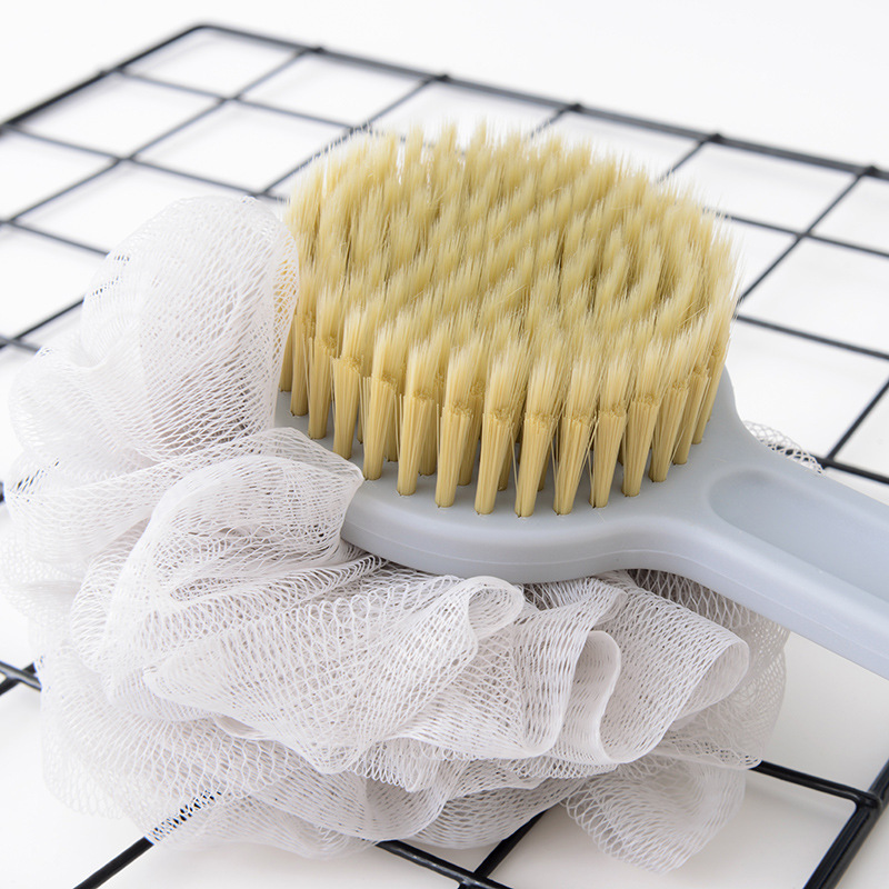 Nuevo estilo japonés mango largo de doble cara cepillo de baño Baño de nuevo masaje de espalda cepillo de baño de pelo suave cepillo de baño de espalda frotar cepillo al por mayor