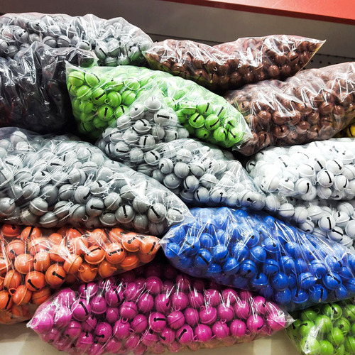 22mm candy-colored small bell Christmas handmade diy pet cat and dog pendant keychain painted round bell