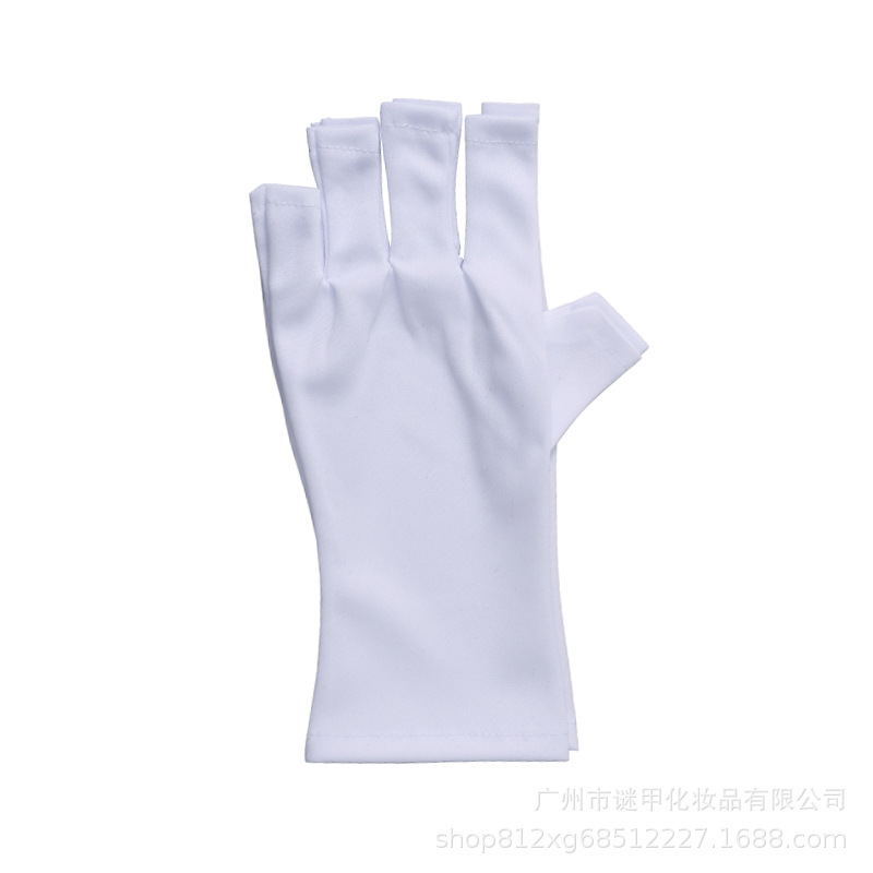 Guantes de uñas de fototerapia guantes de medio dedo blanco protección solar anti-luz UV guantes largos cortos venta directa al por mayor de la fábrica