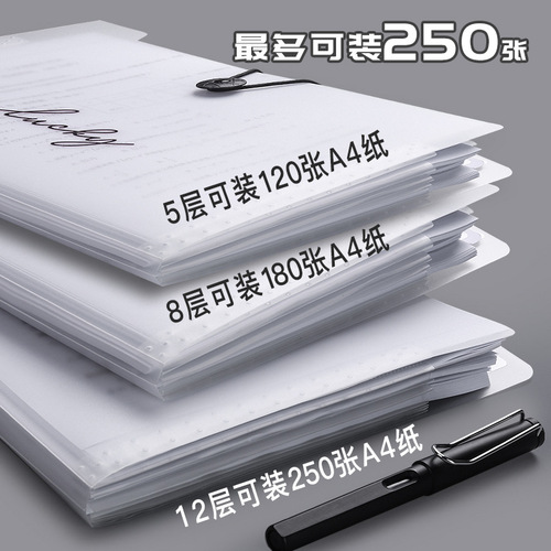 a4 multi-layer folder student test paper transparent cartoon piano bag business office file folder stationery storage artifact