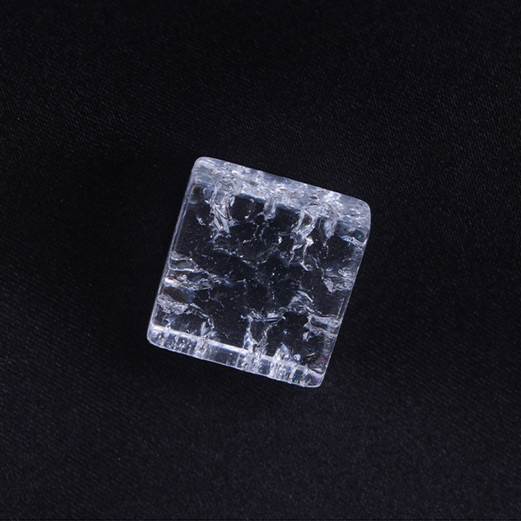 DIY美甲饰品豆豆色卡 方形马赛克碎裂纹指甲油上色白胚玻璃材料