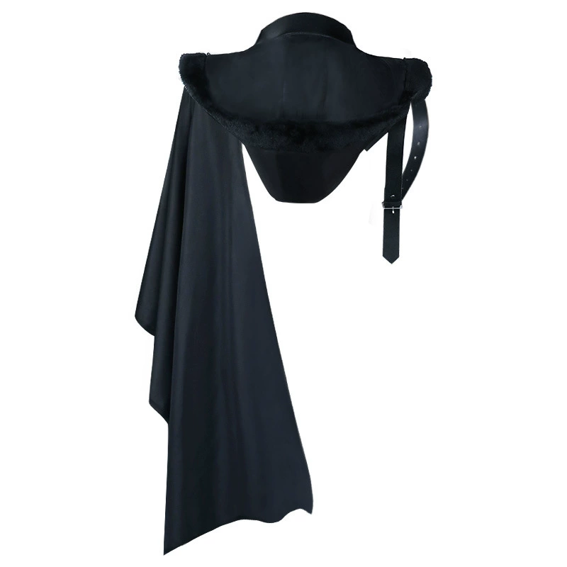Юношеский Gothic плащ Cape, капюшон с капюшоном или без, плечо из искусственной кожи, костюм на Хэллоуин