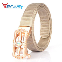 Youthful Nylon Canvas Belt for Women, Casual Style with Automatic Buckle – Versatile, Trendy, and Perfect for Outdoor Fashion.