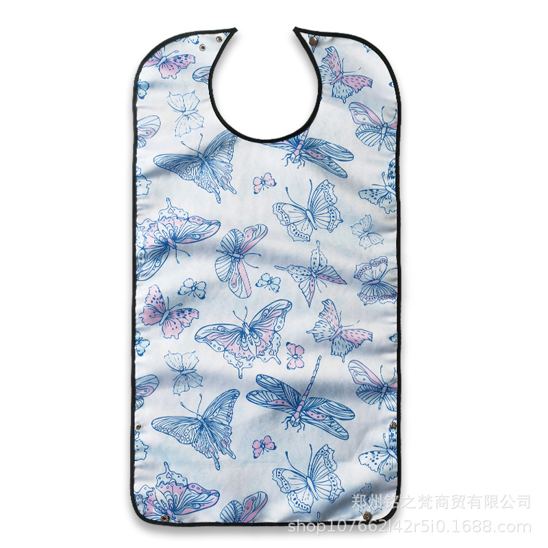 Suministro transfronterizo babero de ancianos babero de alimentación de doble capa a prueba de agua fabricante de impresión en stock