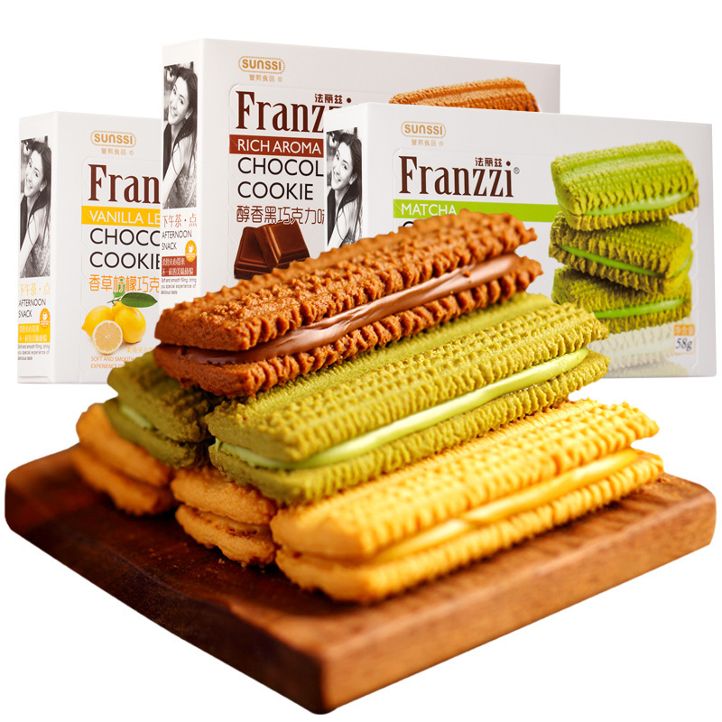 Fariz Internet-Famous Delicious Snack Gift Pack Matcha Sandwich Biscuits Cookies Snacks Leisure Food Wholesale