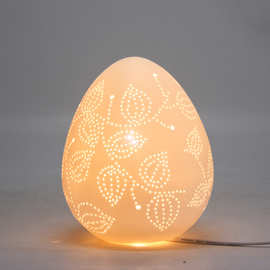 创意鸡蛋小夜灯饰批发花纹台灯具氛围装饰床头灯工艺术送礼品摆件