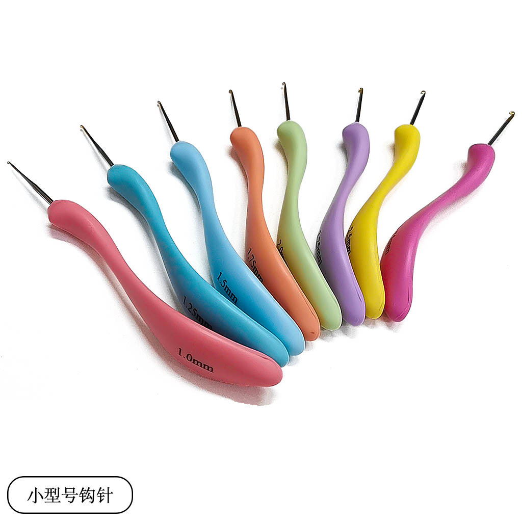 Herramienta de tejer suéter aguja grande mango curvo mango suave crochet aluminio conjunto de 8 PVC blister embalaje