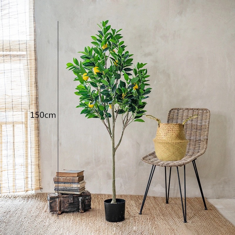 Simulación Lemon Tree potted Home Living Room decoración de interiores simulación planta verde fábrica al por mayor